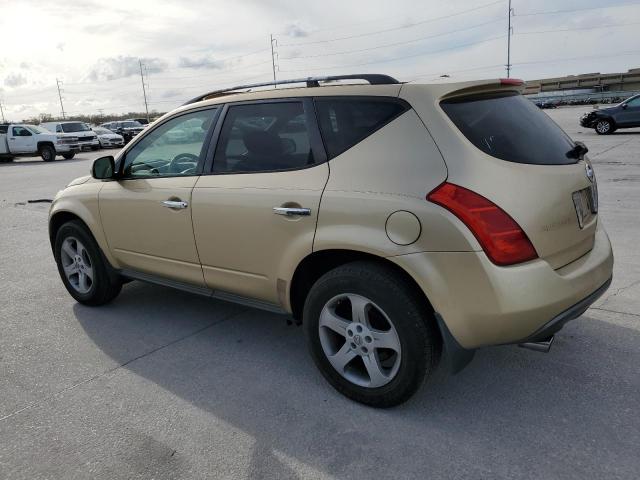 JN8AZ08T93W119180 - 2003 NISSAN MURANO SL TAN photo 2