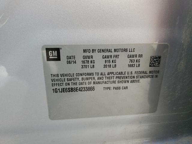 1G1JE6SB8E4233866 - 2014 CHEVROLET SONIC LTZ SILVER photo 12