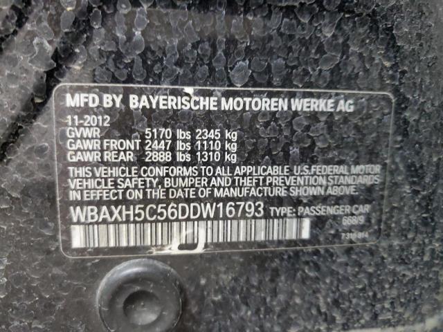 WBAXH5C56DDW16793 - 2013 BMW 528 XI BLACK photo 12