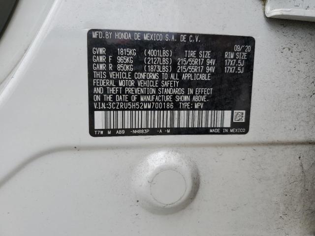 3CZRU5H52MM700186 - 2021 HONDA HR-V EX WHITE photo 13