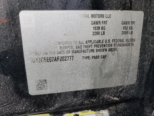1G1ZC5E07AF282777 - 2010 CHEVROLET MALIBU 1LT BLACK photo 12