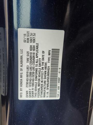 5FNRL6H52JB094824 - 2018 HONDA ODYSSEY EX BLUE photo 13