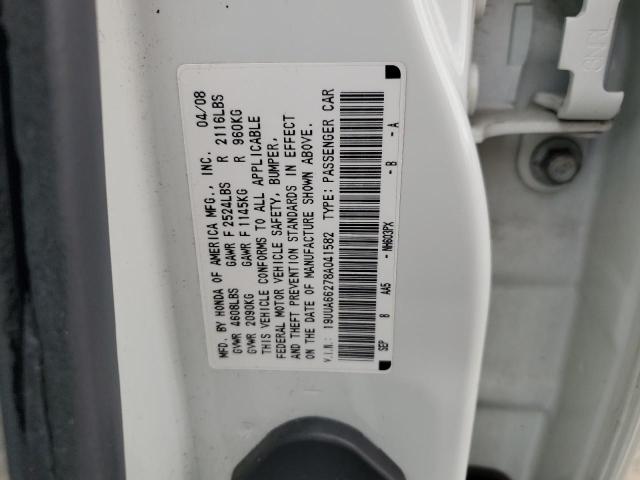 19UUA66278A041582 - 2008 ACURA TL WHITE photo 12