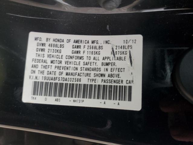 19UUA8F57DA002586 - 2013 ACURA TL TECH BLACK photo 12