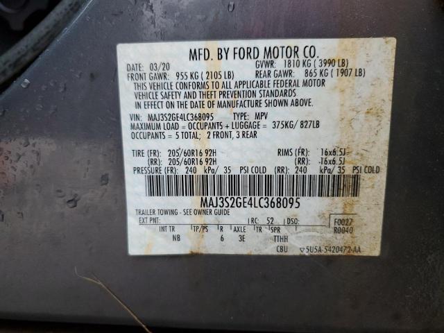 MAJ3S2GE4LC368095 - 2020 FORD ECOSPORT SE ნაცრისფერი ფოტო 14