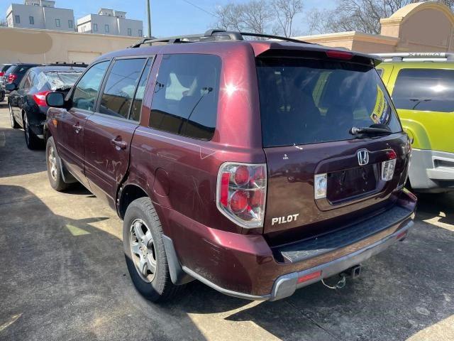 2HKYF18697H532313 - 2007 HONDA PILOT EXL MAROON photo 3