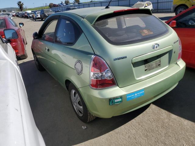 KMHCM36C37U015420 - 2007 HYUNDAI ACCENT GS GREEN photo 2