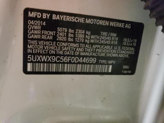 5UXWX9C56F0D44699 - 2015 BMW X3 XDRIVE28I WHITE photo 12