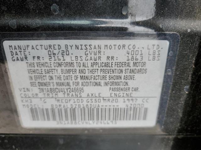 3N1AB8CV4LY246695 - 2020 NISSAN SENTRA SV BLACK photo 13