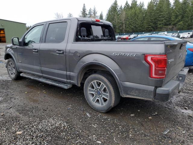 1FTEW1CP0FKE76880 - 2015 FORD F150 SUPERCREW GRAY photo 2