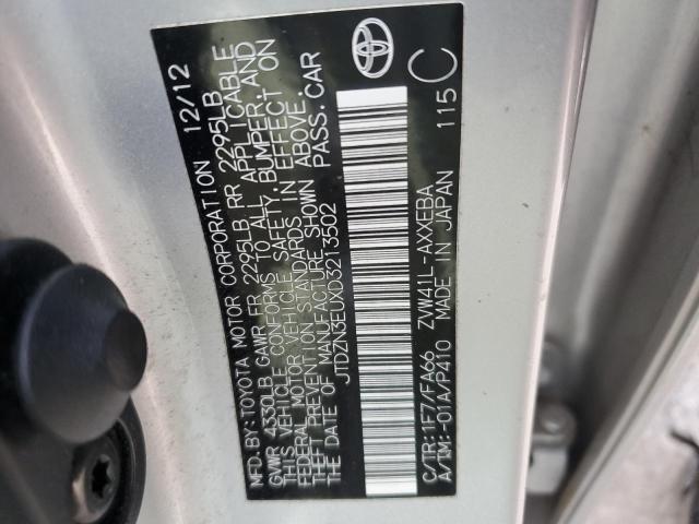 JTDZN3EUXD3213502 - 2013 TOYOTA PRIUS V SILVER photo 12