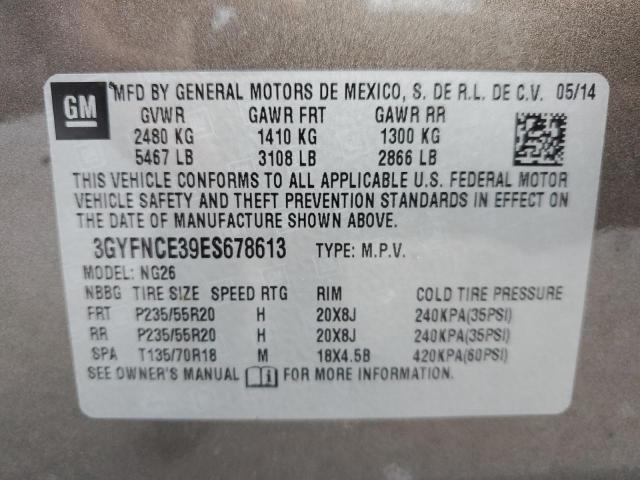 3GYFNCE39ES678613 - 2014 CADILLAC SRX PERFORMANCE COLLECTION BROWN photo 13