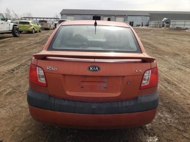 KNADE123286400440 - 2008 KIA RIO BASE ORANGE photo 6