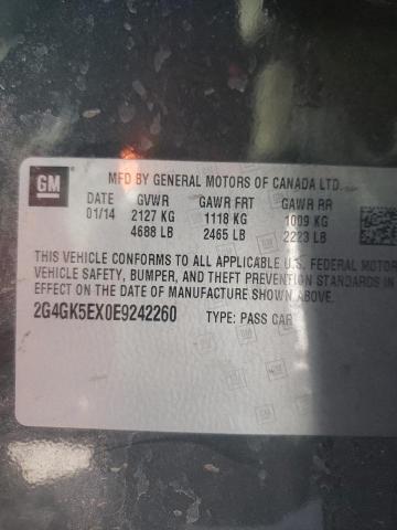 2G4GK5EX0E9242260 - 2014 BUICK REGAL 石墨色 照片 12