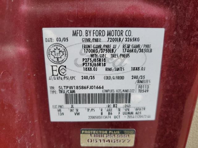 5LTPW18586FJ01664 - 2006 LINCOLN MARK LT BURGUNDY photo 12