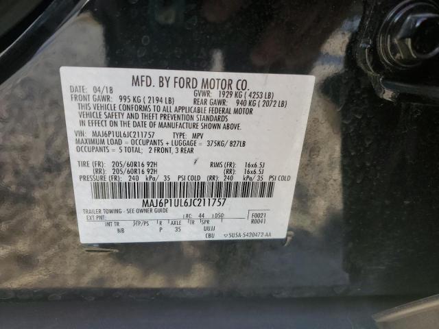 MAJ6P1UL6JC211757 - 2018 FORD ECOSPORT SE Schwarz Foto 14