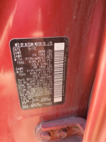 JN8AZ2KR8AT165896 - 2010 NISSAN CUBE BASE ORANGE photo 12