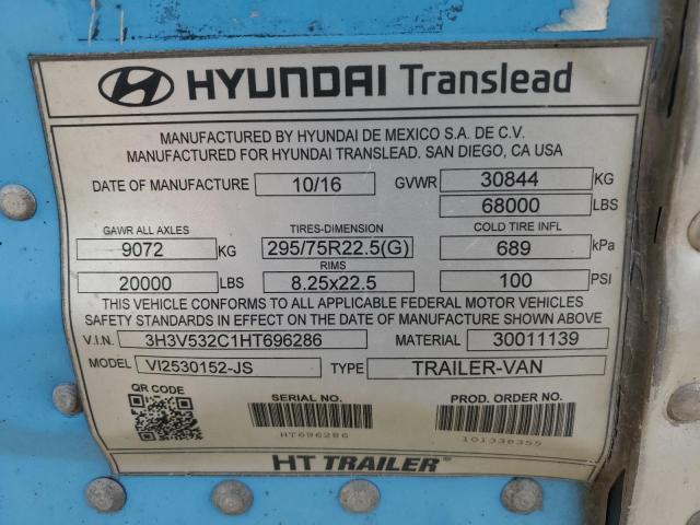 3H3V532C1HT696286 - 2017 HYUNDAI TRANSLEAD BLUE photo 10