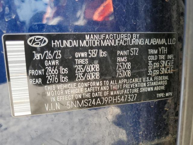 5NMS24AJ9PH547327 - 2023 HYUNDAI SANTA FE SEL BLUE photo 13