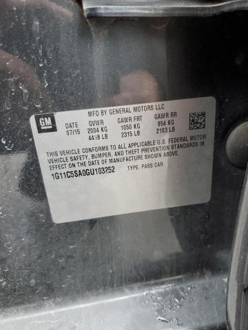 1G11C5SA0GU103252 - 2016 CHEVROLET MALIBU LIM LT 石墨色 照片 12