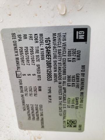 1GYS4HEF3BR129853 - 2011 CADILLAC ESCALADE ESV LUXURY WHITE photo 13