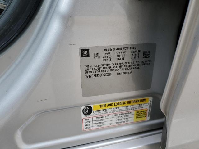 1G1ZG5E77CF129286 - 2012 CHEVROLET MALIBU LTZ SILVER photo 12