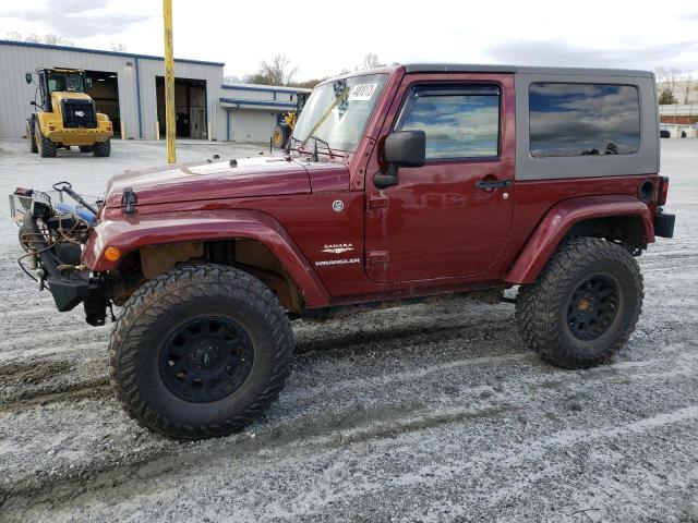 1J4FA54118L644845 - 2008 JEEP WRANGLER SAHARA BURGUNDY photo 1