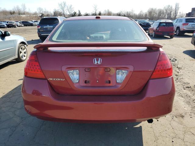 1HGCM56837A051168 - 2007 HONDA ACCORD EX RED photo 6