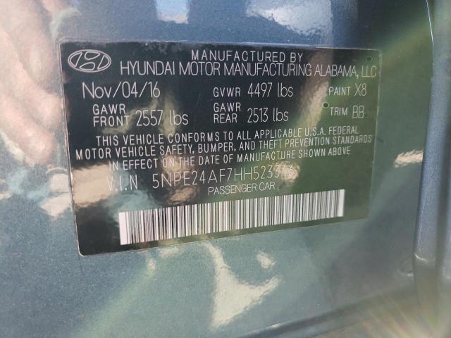 5NPE24AF7HH523346 - 2017 HYUNDAI SONATA SE TEAL photo 12