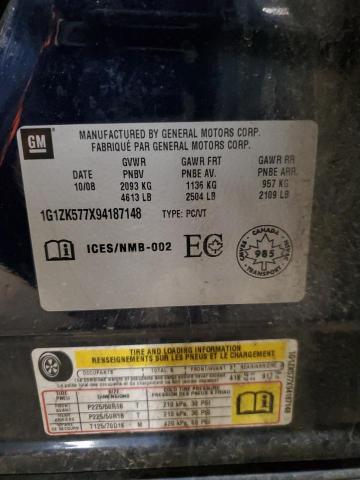 1G1ZK577X94187148 - 2009 CHEVROLET MALIBU LTZ ლურჯი ფოტო 12