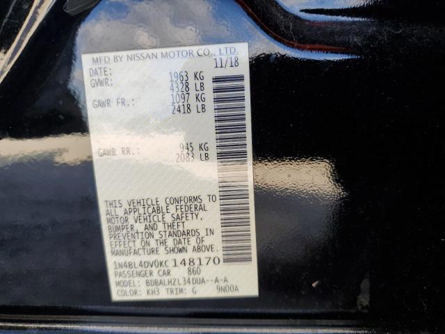 1N4BL4DV0KC148170 - 2019 NISSAN ALTIMA SV BLACK photo 13