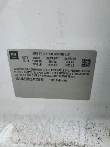 1G1JA6SH2E4133746 - 2014 CHEVROLET SONIC LS თეთრი ფოტო 12