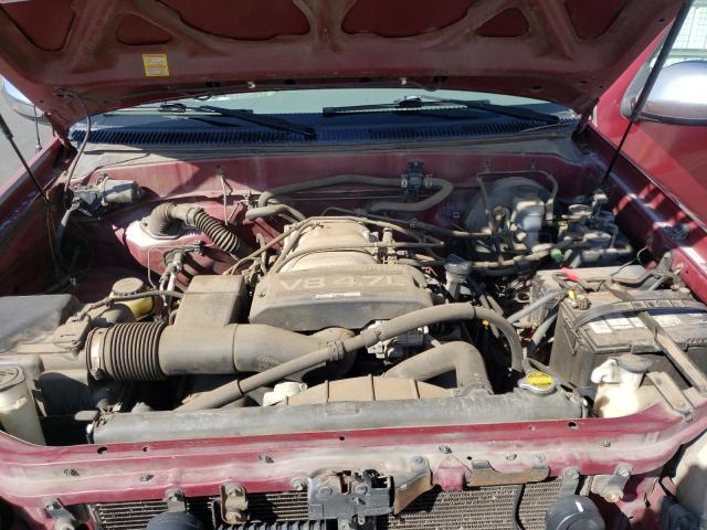 5TBRT34152S261815 - 2002 TOYOTA TUNDRA ACCESS CAB Բորդո լուսանկար 11