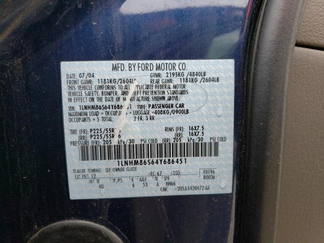 1LNHM86S64Y686451 - 2004 LINCOLN LS Mavi foto 13