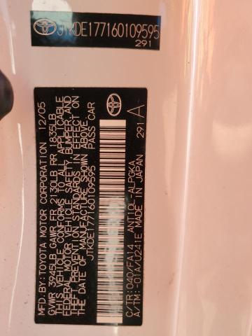 JTKDE177160109595 - 2006 TOYOTA SCION TC თეთრი ფოტო 13