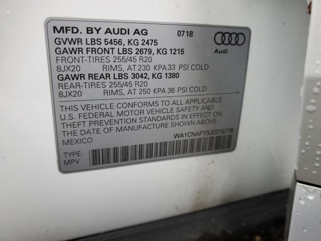 WA1CNAFY3J2215776 - 2018 AUDI Q5 PRESTIGE 白色 照片 13