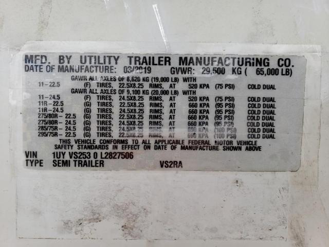 1UYVS2530L2827506 - 2020 UTILITY VS2RA WHITE photo 10