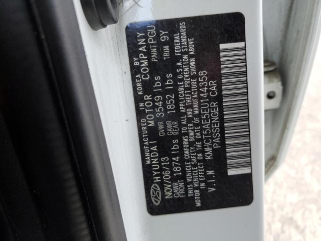 KMHCT5AE5EU144358 - 2014 HYUNDAI ACCENT GLS WHITE photo 12