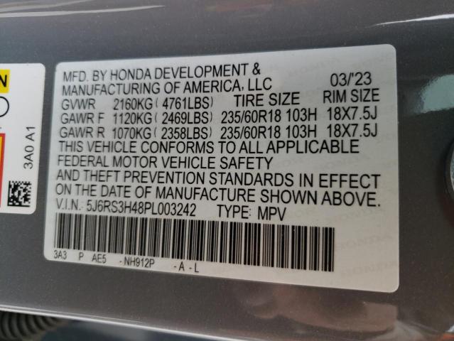 5J6RS3H48PL003242 - 2023 HONDA CR-V EX GRAY photo 13