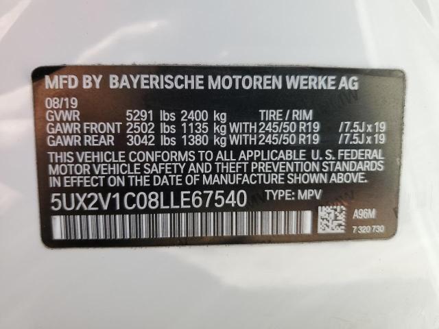 5UX2V1C08LLE67540 - 2020 BMW X4 XDRIVE30I WHITE photo 13