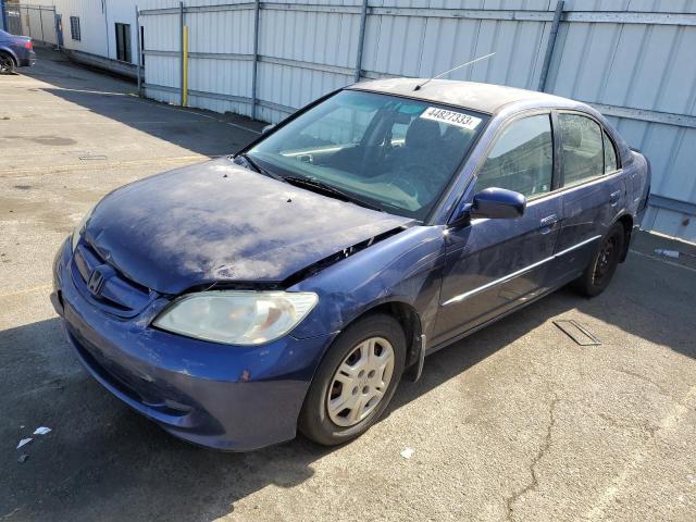 JHMES96615S014533 - 2005 HONDA CIVIC HYBRID BLUE photo 1