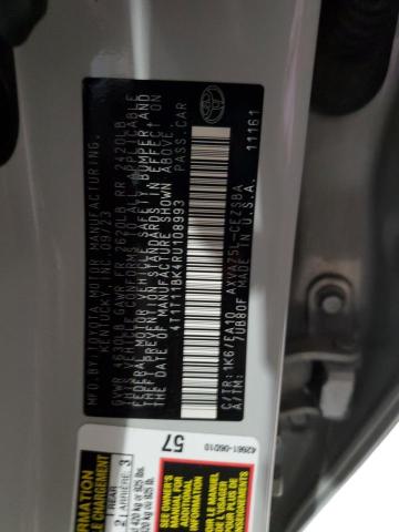 4T1T11BK4RU108993 - 2024 TOYOTA CAMRY SE NIGHT SHADE WHITE photo 13