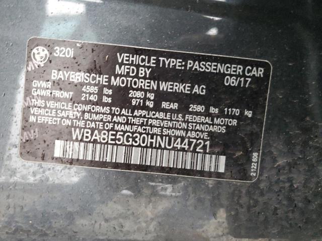 WBA8E5G30HNU44721 - 2017 BMW 320 XI BLUE photo 12