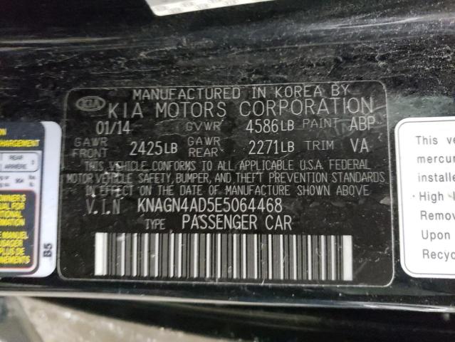 KNAGN4AD5E5064468 - 2014 KIA OPTIMA HYBRID BLACK photo 13