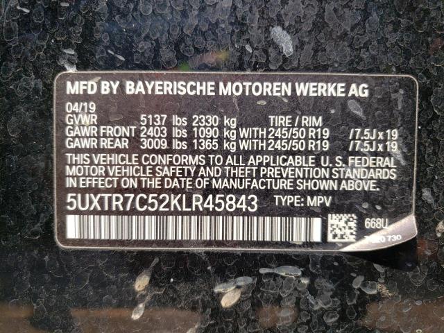 5UXTR7C52KLR45843 - 2019 BMW X3 SDRIVE30I Schwarz Foto 13