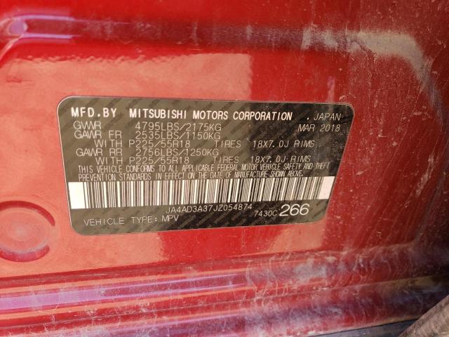 JA4AD3A37JZ054874 - 2018 MITSUBISHI OUTLANDER SE RED photo 12