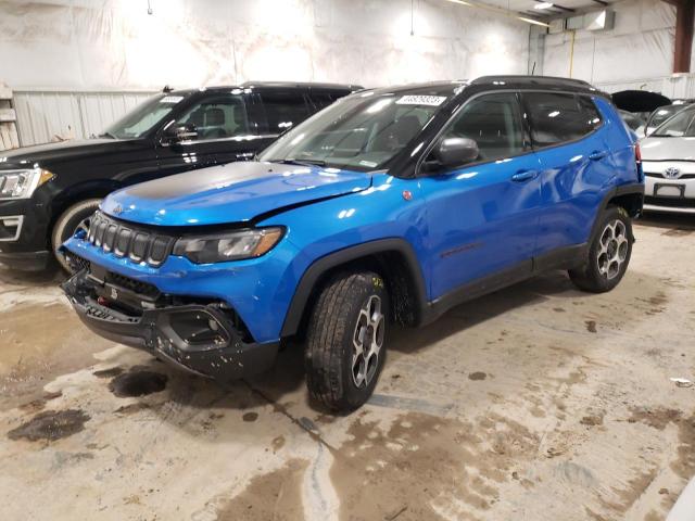 3C4NJDDBXNT116970 - 2022 JEEP COMPASS TRAILHAWK BLUE photo 1