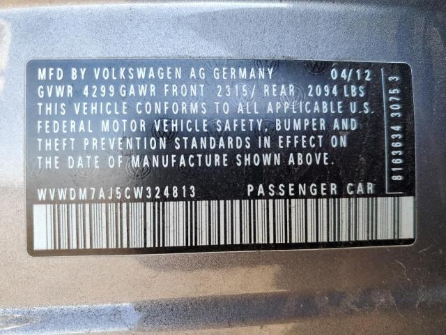 WVWDM7AJ5CW324813 - 2012 VOLKSWAGEN GOLF Boz foto 12