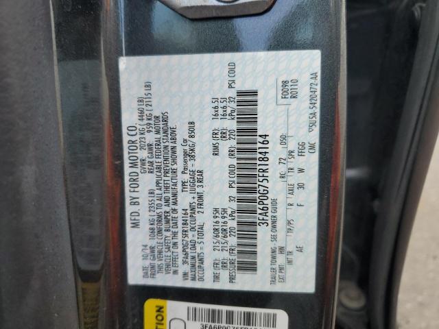 3FA6P0G75FR184164 - 2015 FORD FUSION S CHARCOAL photo 12