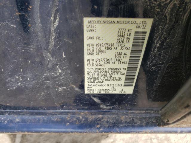 5N1AR1NB0CC631193 - 2012 NISSAN PATHFINDER S BLUE photo 14